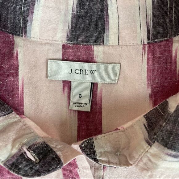 J. Crew Pink Ikat Popover Shirt, size 6- GUC - Picture 5 of 6